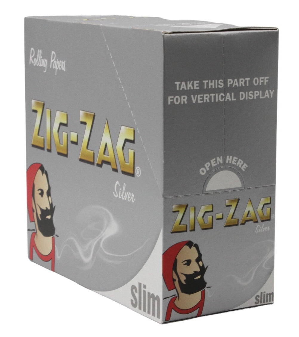 Box of 50 ZIG ZAG King Size Slim Silver Papers