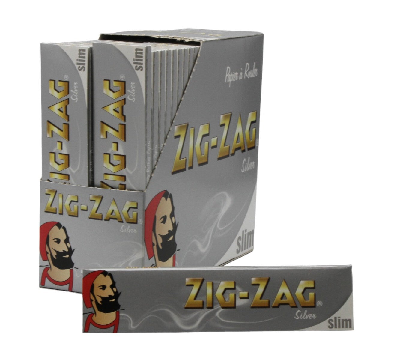 Box of 50 ZIG ZAG King Size Slim Silver Papers